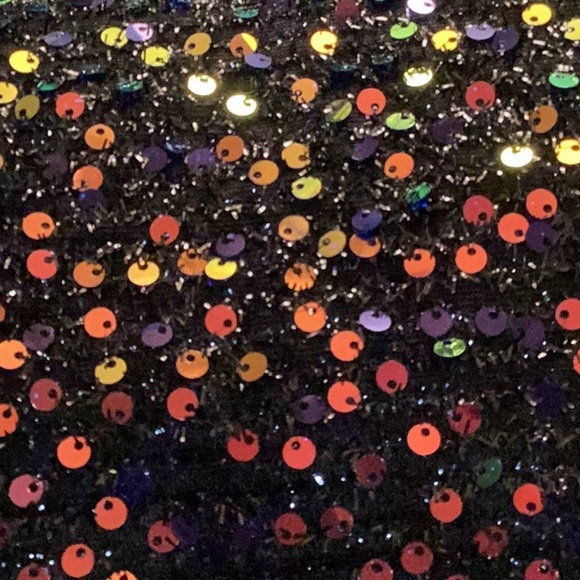 Sequin Shine Multicolor Fabric Long Sleeved Blouse New Sparkly Party Large - Picture 5 of 7